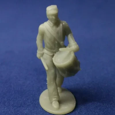 Union drummer walking in kepi