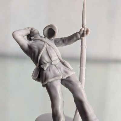 Union soldier hit in firing line