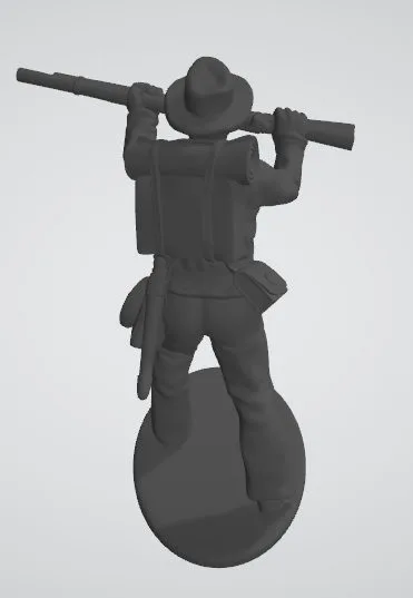 Soldier pressing rifle in hat v1 - Image 2