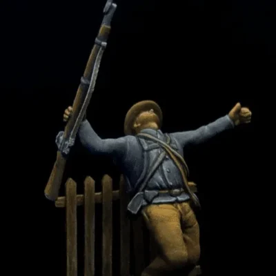 Soldier hit by bullet hat