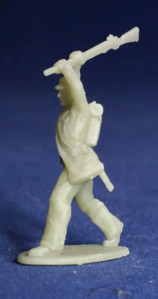 Confederate in kepi swings musket - Image 2