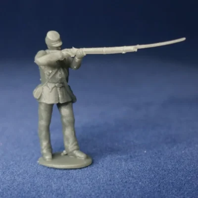 Private in kepi stand & fire