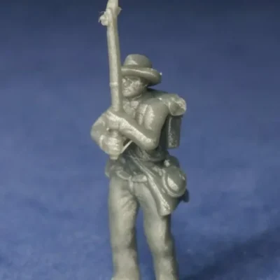 Confederate surrendering in hat raised rifle w
