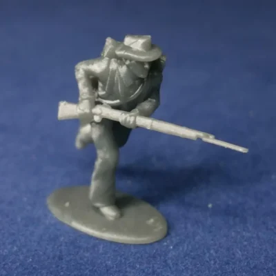 Confederate in hat charging