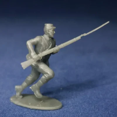 Infantry charging, pants in sock and kepi w