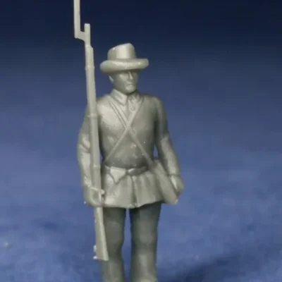 Confederate soldier at attention w