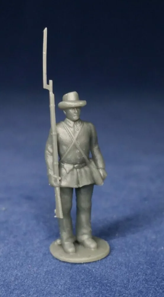 Confederate soldier at attention w