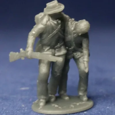 Confederate soldier assisting wounded