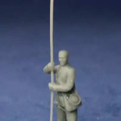 Colorbearer standing still bare head