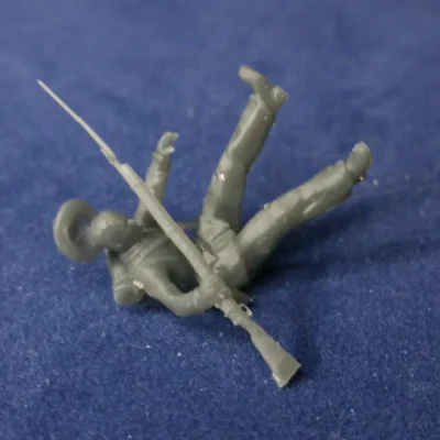 Confederate soldier in hat falling