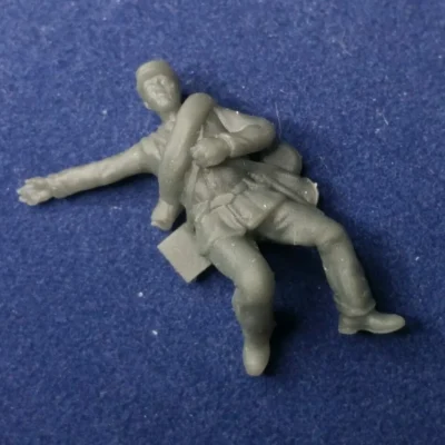 Union casualty with blanket roll, long jacket