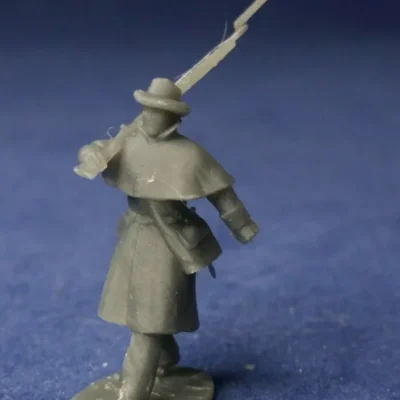 Confederate infantry in greatcoat marching