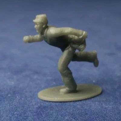 Soldier running fast in kepi