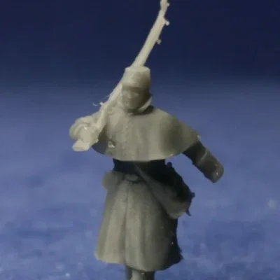 Union infantry in greatcoat marching w