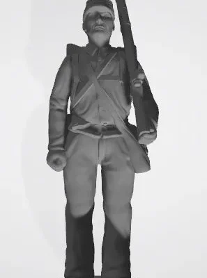 Union private in kepi at attention alternative