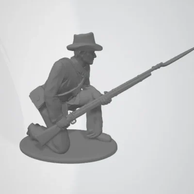 Confederate private kneeling