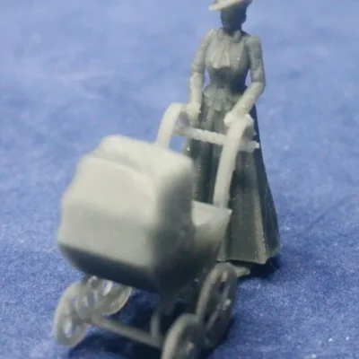 Victorian Lady with baby stroller