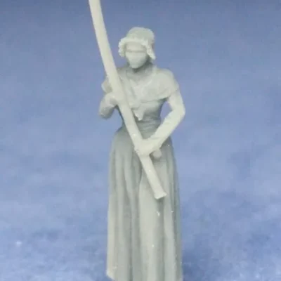 French citizen with scythe advancing