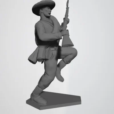 Confederate soldier in hat close quarters with enemy