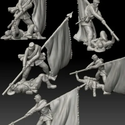 Union soldier capturing the enemy's colors