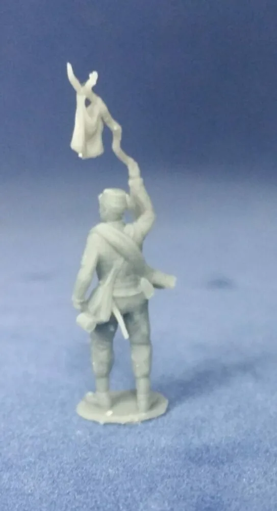 Confederate soldier in kepi raising white flag - Image 2