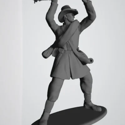 Iron Brigade private fighting with musket