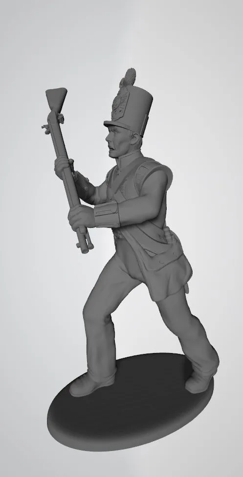 British infantryman attacks with musket (v 1)