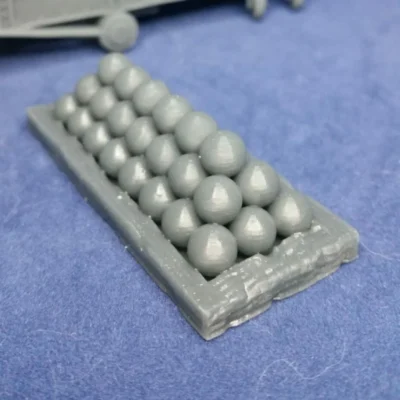 Pile of cannon balls on platform