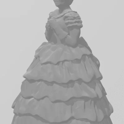 Lady in hoop skirt clapping hands v1