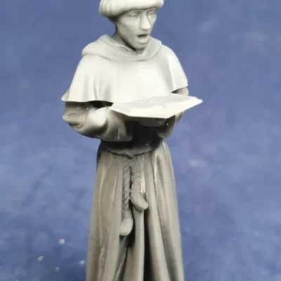 Monk singing without hood