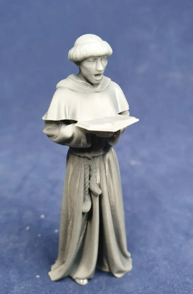 Monk singing without hood