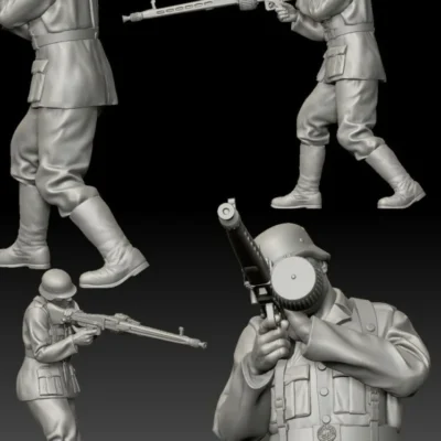 German machine gunner (alternative pose, without rifle pouches)