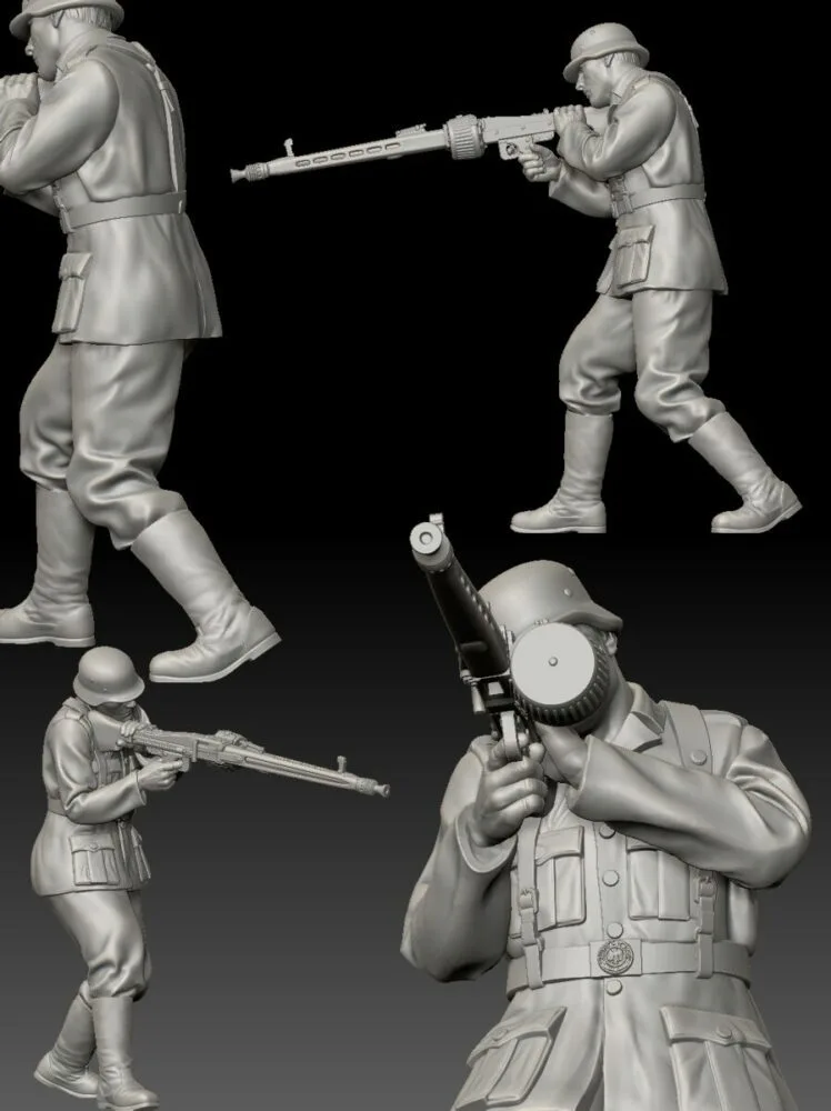 German machine gunner (alternative pose, without rifle pouches)