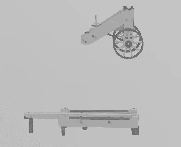 Barbette carriage for 24 pounder siege cannon (No barrel included)