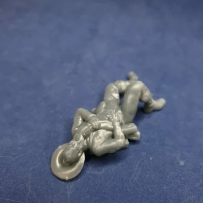 Confederate private in hat dying