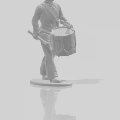 Drummer boy in hat walking