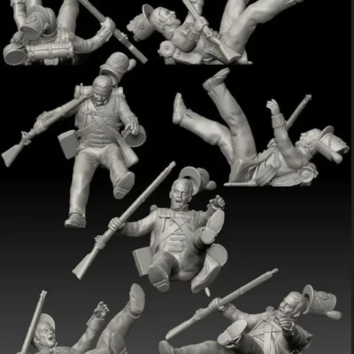 British 27th "Inniskillin" Regiment of Foot-Waterloo 1815 falling on back