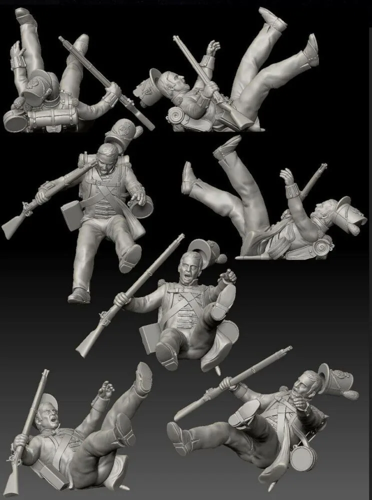 British 27th "Inniskillin" Regiment of Foot-Waterloo 1815 falling on back