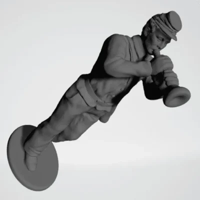 Trumpet player walking Forage Cap