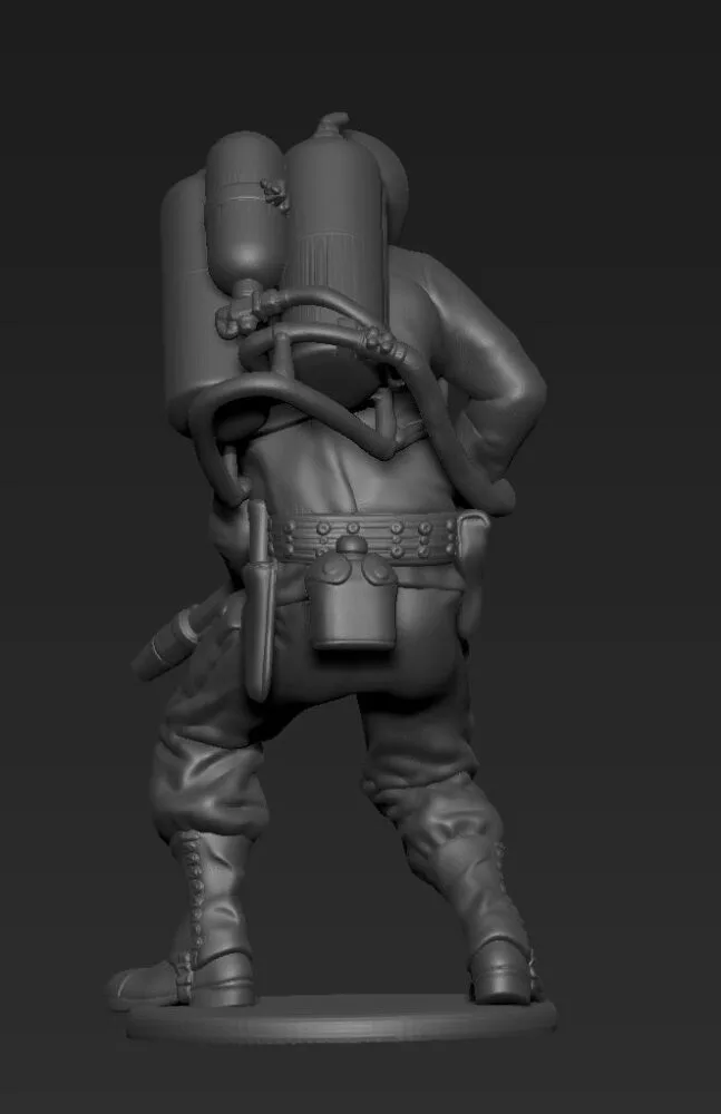 American soldier with preparing flamethrower AS - Image 2