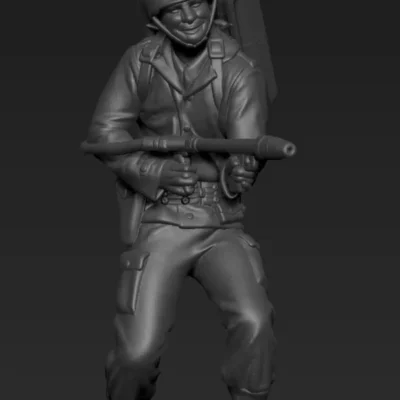 American soldier firing flamethrower AS