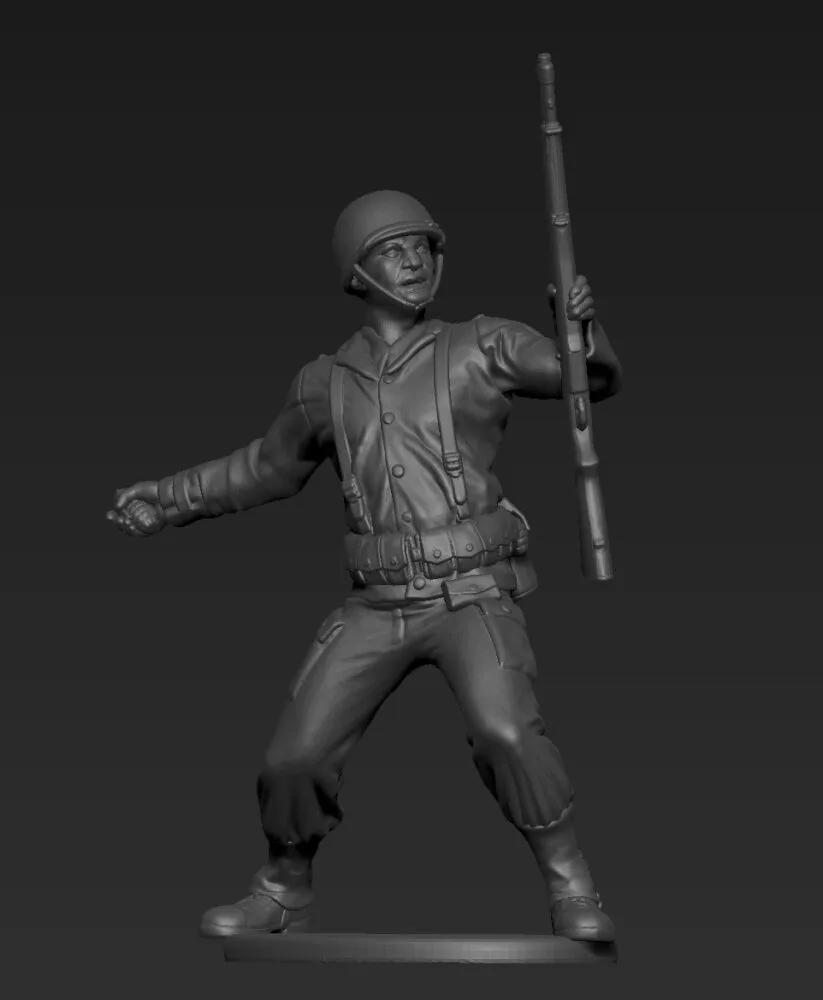 American soldier throwing grenade AS