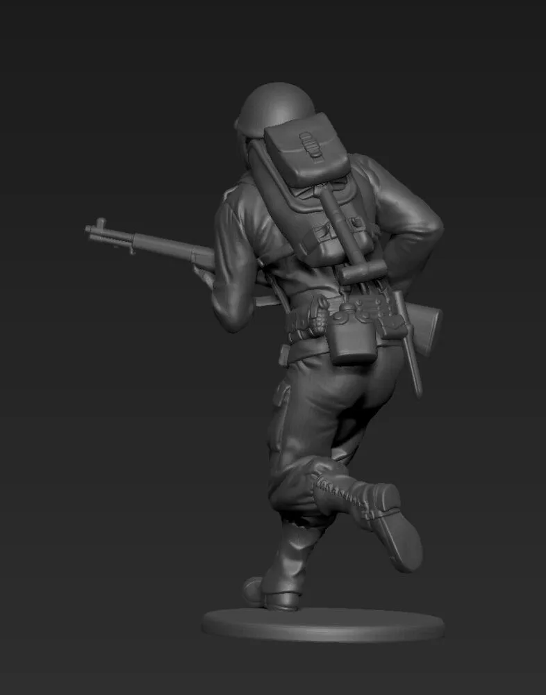 American soldier running with rifle AS - Image 2