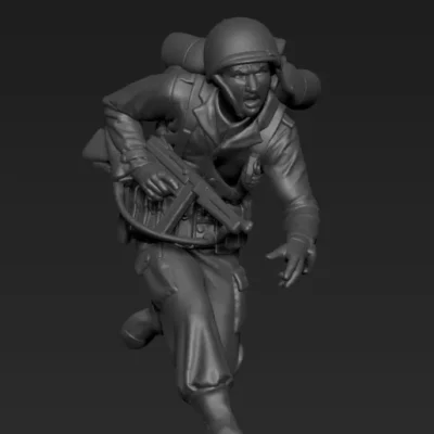 American soldier running AS