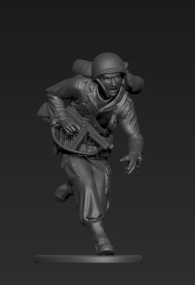 American soldier running AS