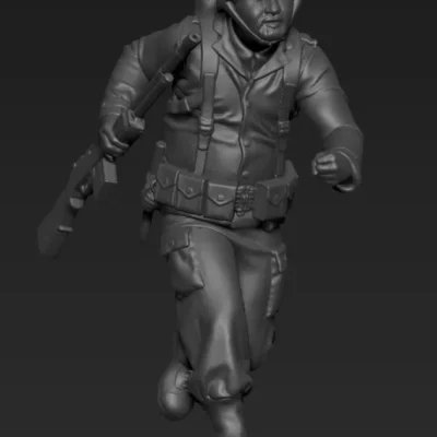 American soldier running AS