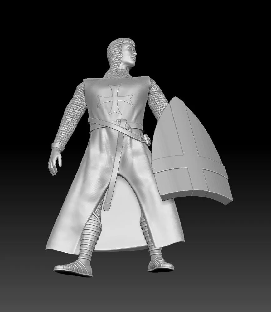 Medieval crusader casualty chainmail and shield