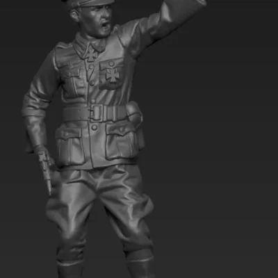 German Officer signing warning AS