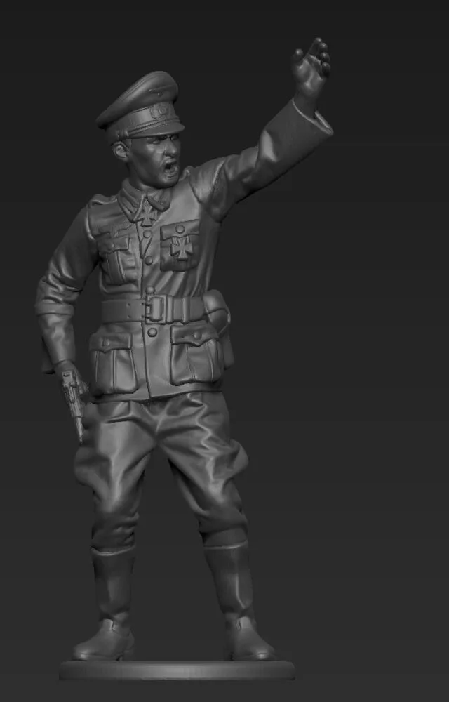 German Officer signing warning AS