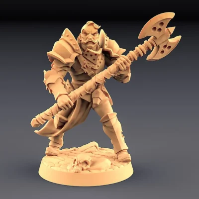 Male warrior with two handed ax AG